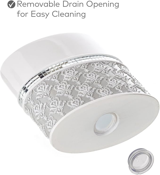 Creative Scents Mirror Damask Bathroom Accessory Set Complete - Image 4