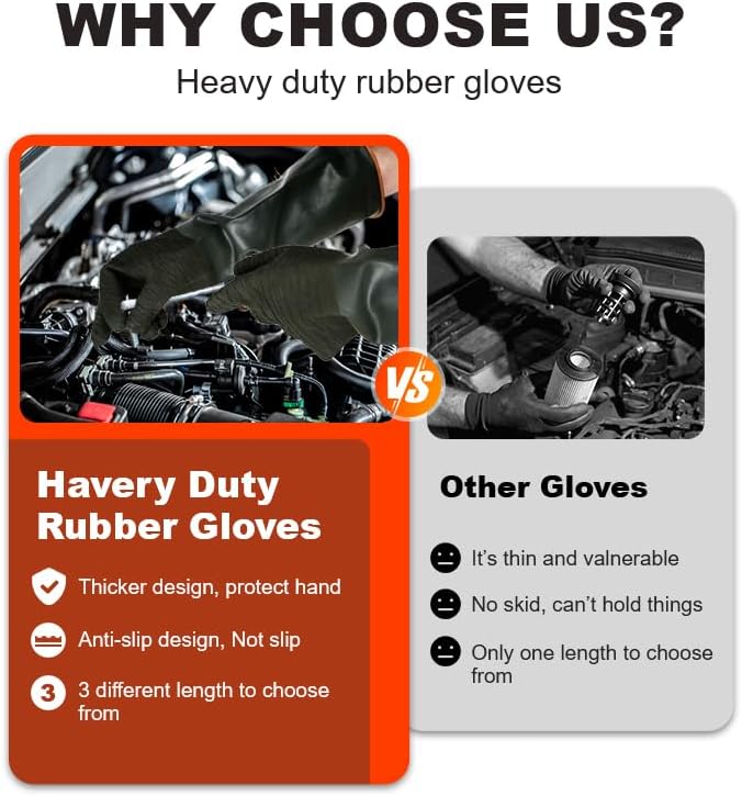 Heavy Latex Chemical Resistant Gloves - Image 3