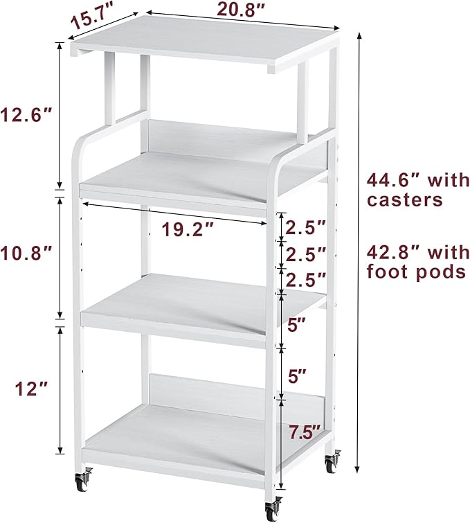 4 Tier White Printer Stand - Image 3