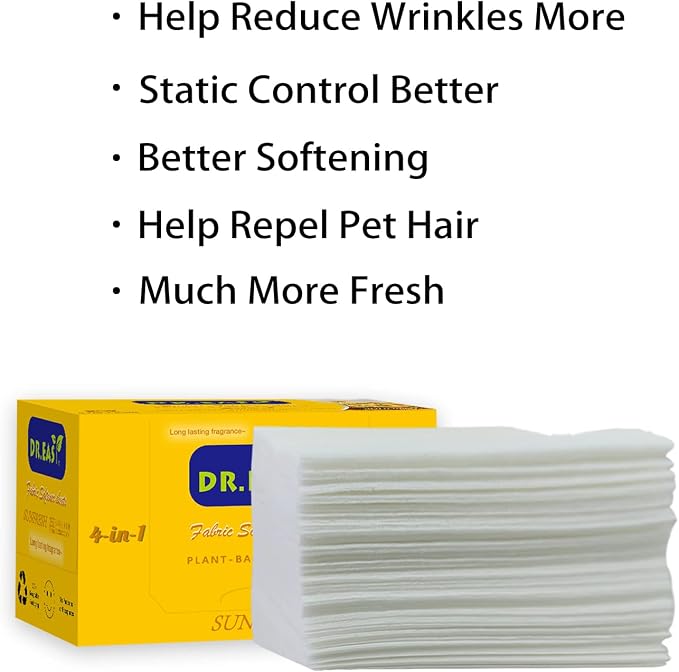 DR.EASY Dryer Sheets Plant Based Formula 252 Ct Fabric Softener sheets - Image 4