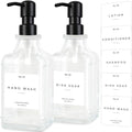 Emerson Essentials Glass Soap Dispenser Set – 16 oz 2-Pack – Refillable Dish & by Emerson+Essentials