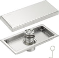 uxcell Rectangular Shower Drain, Brushed 304 Stainless Steel Odor-Proof Floor by uxcell