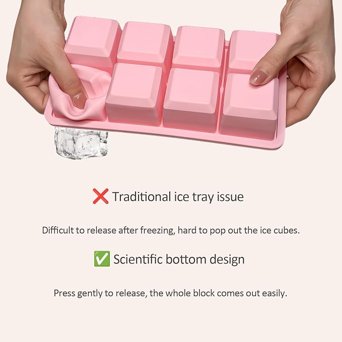 2 Pack Silicone 2 Inch Large Ice Cube Molds - Image 4