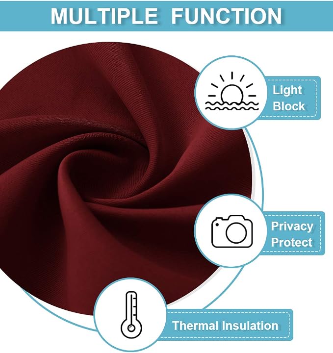 RYB HOME Blackout Curtain Panels Thermal Insulated Kitchen Window Treatment - Image 6