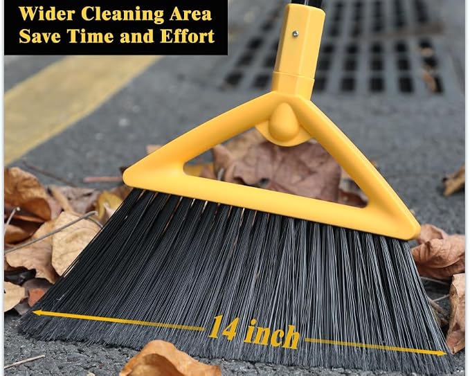 Heavy Duty Broom Outdoor and Indoor, 3 Pack Upgraded Commercial Angle Brooms - Image 3