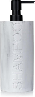 Matte White Shampoo Dispenser Modern Refillable Pump Bottle by IndecorHome