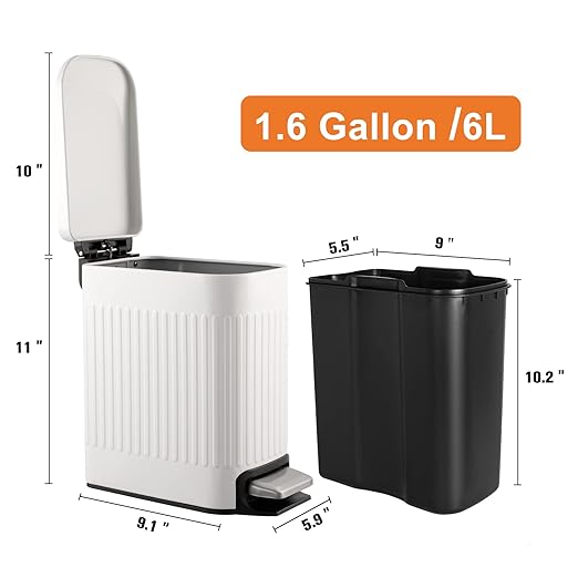 TrashAid Slim Bathroom Trash Can - Image 5
