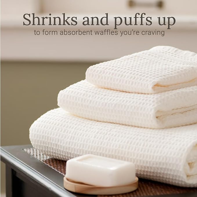 GILDEN TREE Waffle Towel Set Quick Dry Thin | 2 Bath Towels | 2 Hand Towels | 2 - Image 3
