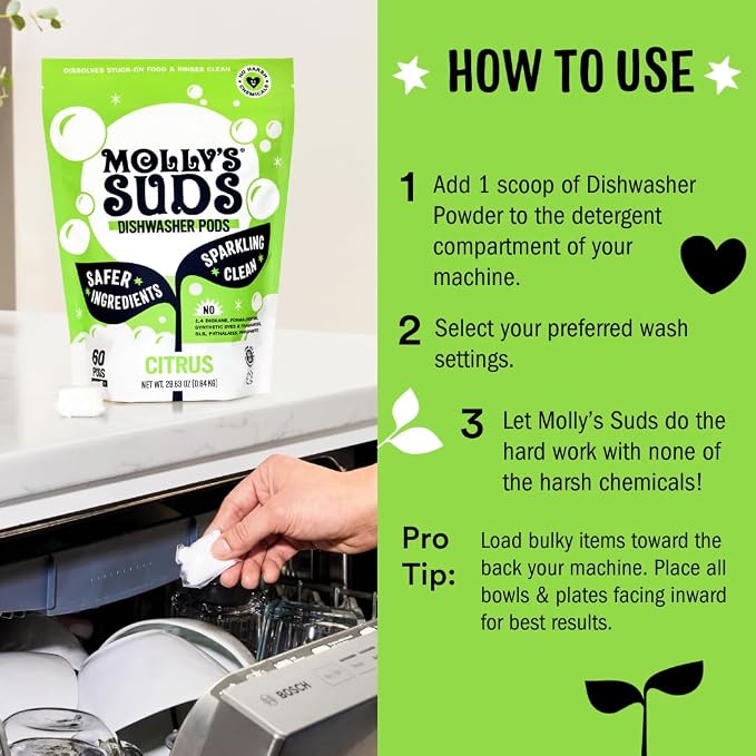 Molly's Suds Dishwasher Powder | Clean Dishwasher Detergent, Cuts Grease & - Image 5