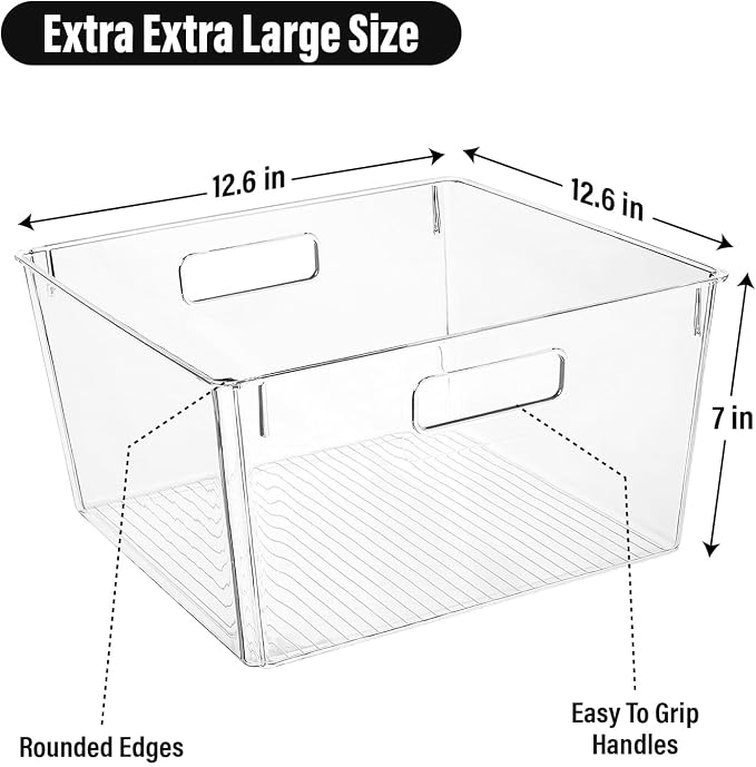 Extra Large Stackable Clear Plastic Storage Bins - Image 2