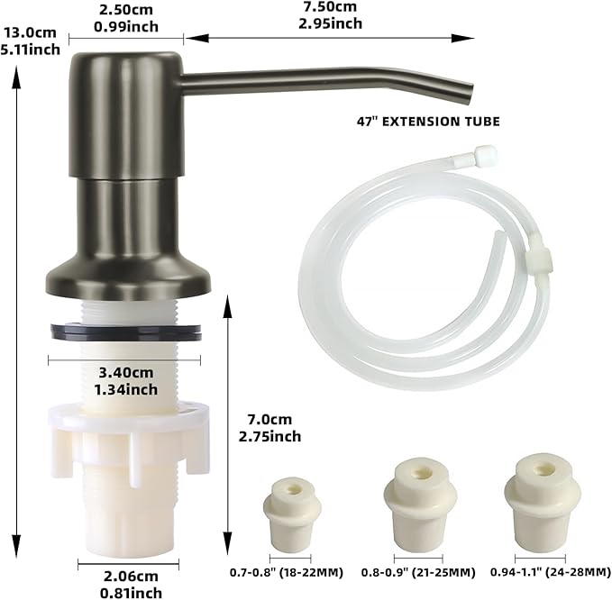Soap Dispenser for Kitchen Sink, Built in Sink Soap Dispenser, Countertop Soap - Image 7
