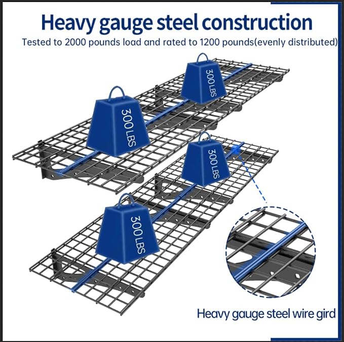 2-Pack Garage Wall Shelving, 2x6ft Walls Shelf Storage Rack, Sturdy Walls - Image 5