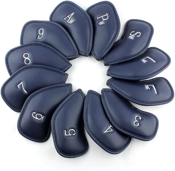 CRAFTSMAN GOLF 12pcs or 1pc Thick Synthetic Leather Golf Iron Head Covers Set - Image 5