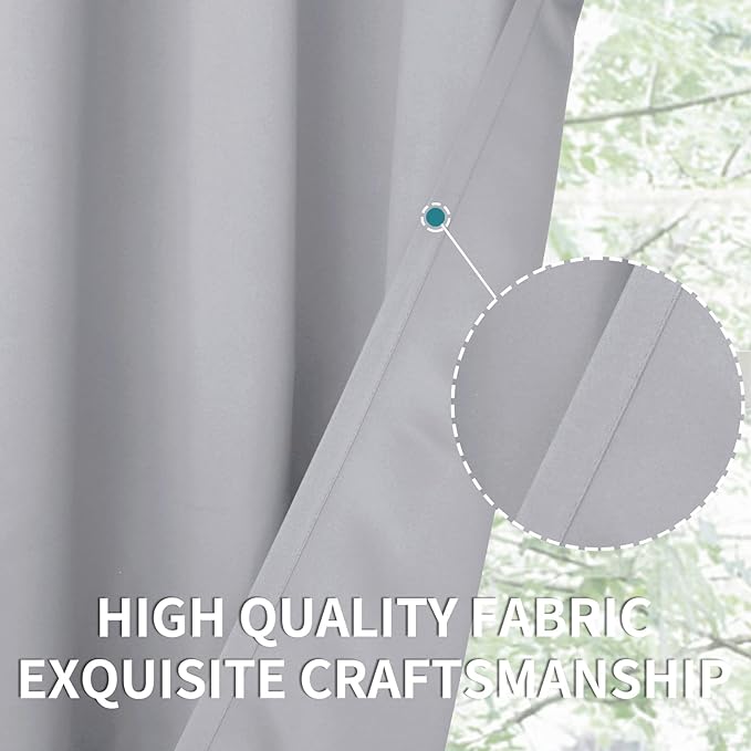 BGment Light Grey Blackout Curtains 90 Inches Length - Image 6