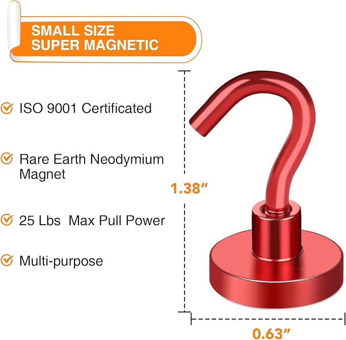 MIKEDE Magnetic Hooks Heavy Duty, 28LB+ Strong Magnets - Image 4