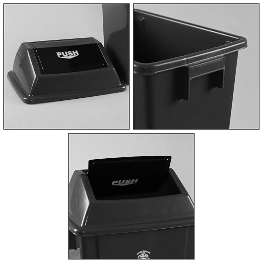 4-Pack 13 Gallon Plastic Swing Top Kitchen Trash Can, Garbage Bin - Image 3
