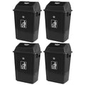 4-Pack 13 Gallon Plastic Swing Top Kitchen Trash Can, Garbage Bin by Nihenok