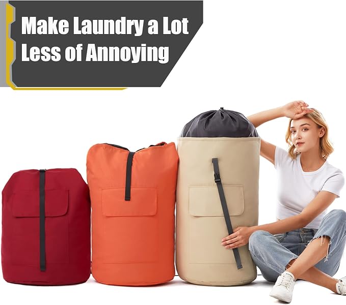 Heavy Duty Laundry Bag 115L, Sturdy Laundry Backpack Bag Extra Large, Dorm Room - Image 6