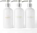 Shampoo and Conditioner Dispenser Set of 3, Refillable 21oz Shampoo Bottles by Janxinmakeyouloveyourhome