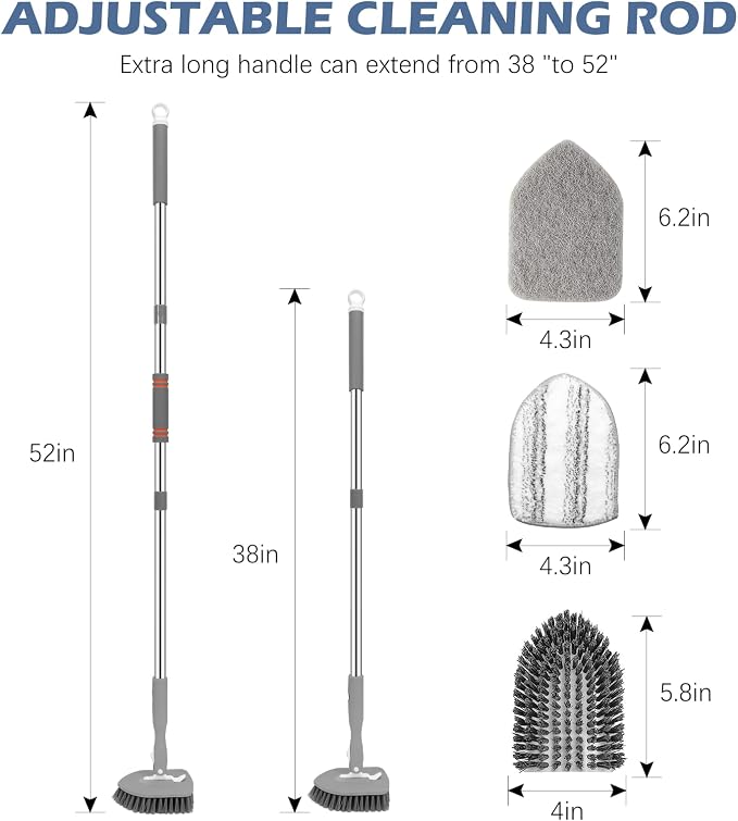 SetSail Floor Scrub Brush, 3-In-1 Tile Tub Floor Scrubber - Image 2