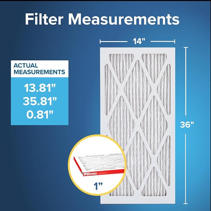 Filtrete 14x36x1 AC Furnace Air Filter, MERV 11, MPR 1000, Micro Allergen - Image 2