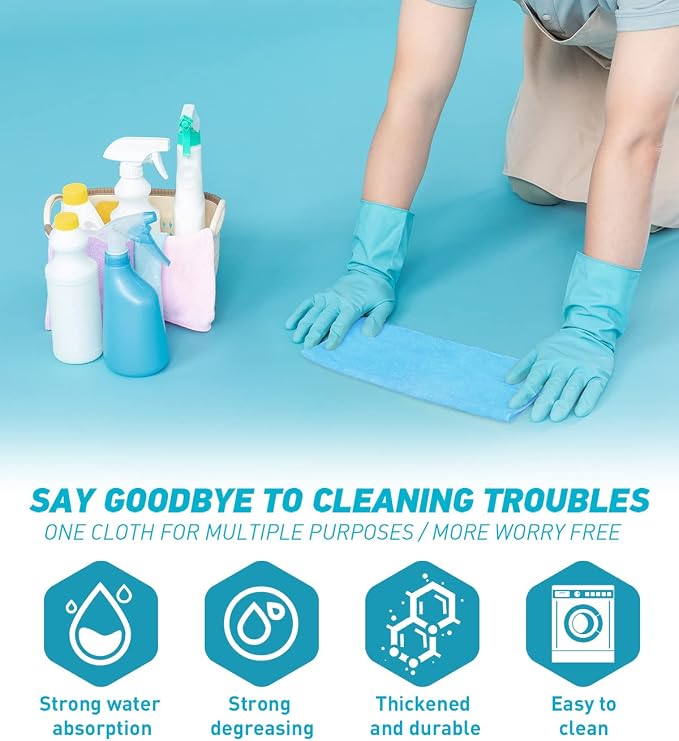 Microfiber Cleaning Cloth-24Pcs Ultra Soft Highly Absorbent Rags - Image 3