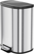 13.2 Gal/50L D-Shape Trash Can, Step-On Stainless Steel Garbage Can, Soft-Close by Unknown