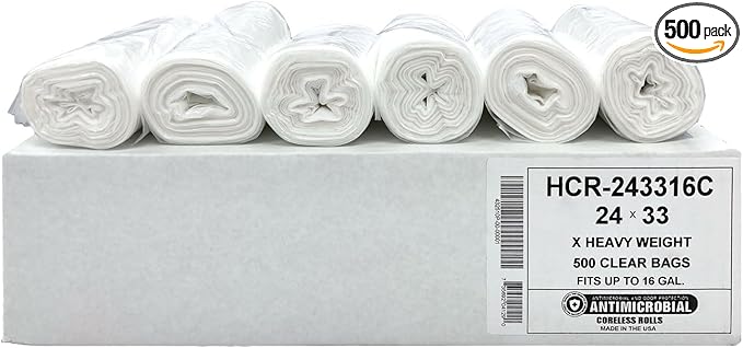 Aluf Plastics High Density Trash Bags, 12-16 Gallon, 16 Micron, by AlufPlastics