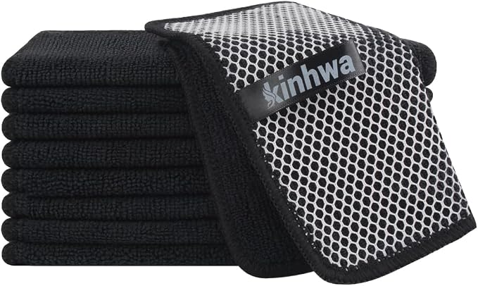 KinHwa Kitchen Washcloths for Dishes Absorbent Microfiber Dish Cloths Quick Dry by KinHwa