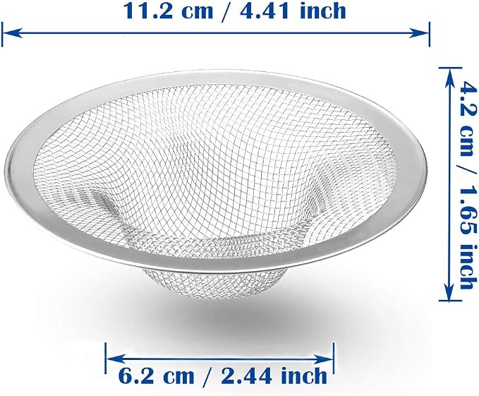2 Pcs Heavy Duty Stainless Steel Slop Basket Filter Trap, 4.41" Top / 2.44" - Image 7