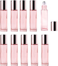 10 Pack Glass Essential Oil Roller Bottle, 10ml Pink GlassRoller Bottles by YORROR