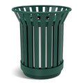 25.2IN Round Large Outdoor Trash Can, Heavy Duty Metal Slatted Garbage Can by Gaonala