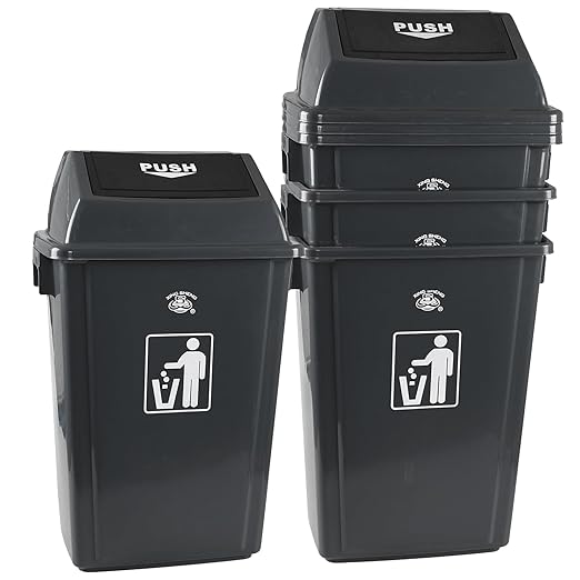 18 Gallon Grey Commercial Trash Can by Parlynies