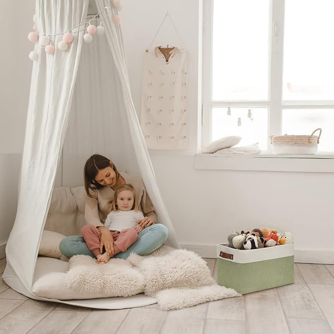 DULLEMELO Fabric Storage Bin for Laundry, Foldable Storage Basket for Shelves - Image 7