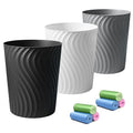 YGJT Small Trash Can, 3 Pack 1.8 Gallons Bathroom Trash Can Waste Basket by YGJT