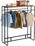 MyGift Dual Clothing Rack, Commercial Urban Black Metal Freestanding Large by MyGiftHome