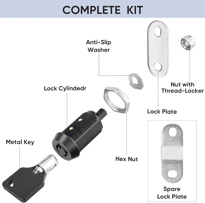PTEROMY 5 Pack Cabinet Lock - Image 3