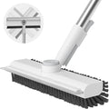 Floor Scrub Brush with Long Handle, 3 in 1 Scrape and Heavy-Duty Stiff Bristle by AIRU