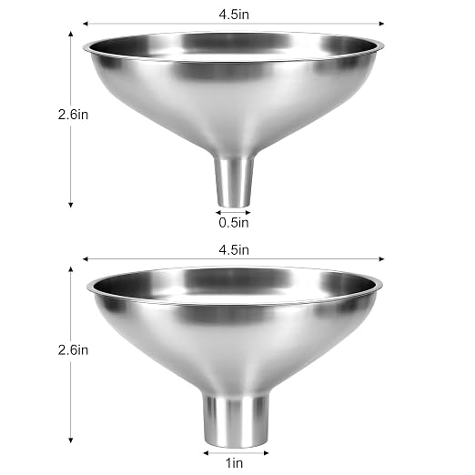 2 Pack Stainless Steel Kitchen Funnel Set - Image 3