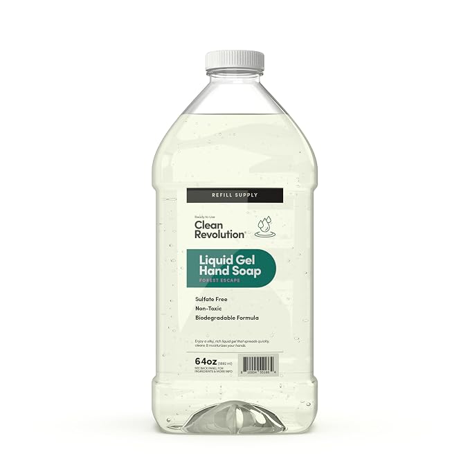 Clean Revolution Liquid Gel Hand Soap, Silky Rich Liquid, Quick Lather by CleanRevolution
