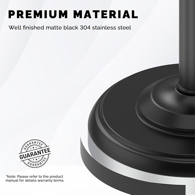 Black Toilet Paper Holder Stand, Matte Black Toilet Paper Holder Free Standing - Image 7
