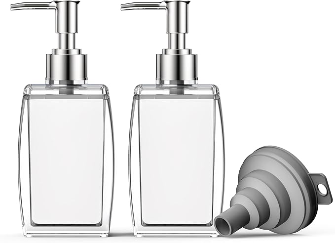 White Soap Dispenser with Refillable Plastic Pump by Unknown