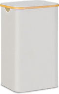 100L Laundry Hamper with Lid, Lagre Basket with Bamboo Handles, Foldable by Merkisa