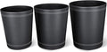 KINGFOM 3 Pack PU Leather Small Office Trash Can Wastebasket, Round Garbage by KingfomLeatherHomeOfficeDecor