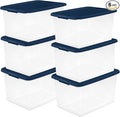 Sterilite 6-Pack Color Program, Large Clear Plastic Storage Bins by Sterilite