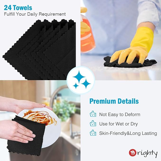 Orighty Cleaning Cloths 12x12 inch, Highly Absorbent Microfiber Cleaning - Image 5