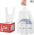 Small Trash Bags with Handles 1.2 Gallon 200 Count White by KeenEcho