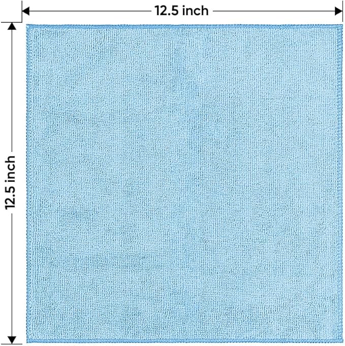 HOMEXCEL Blue Microfiber Cleaning Cloth 12 Pack, 12.5 x 12.5 inch Microfiber - Image 7
