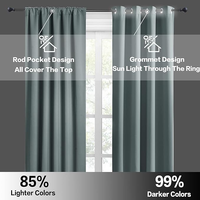 RYB HOME Room Darkening Curtains - Image 6