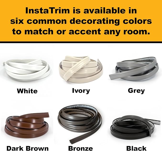 InstaTrim White New & Improved Caulk Trim, 1/2" by 10', Water Resistant - Image 5
